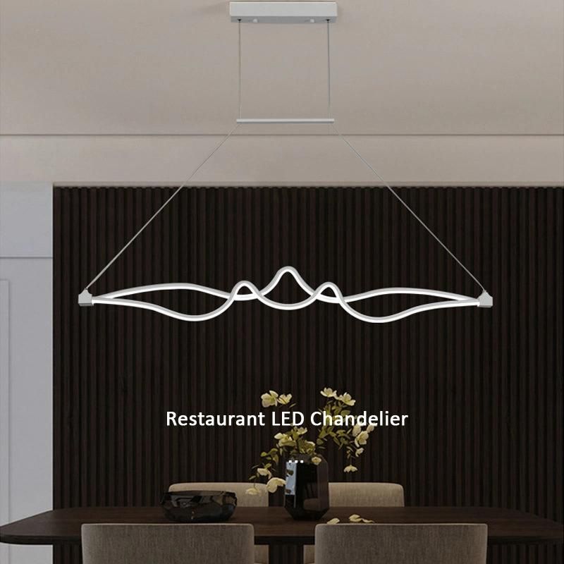 2022 Modern Wave Curve Restaurant Bar Club Commercial LED Kitchen Pendant Light