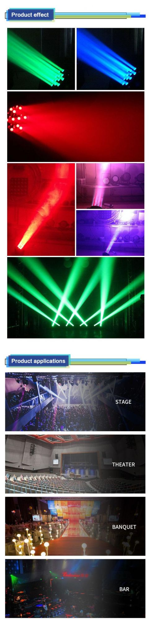 Whole Price RGB LED Tube DMX 36PCS 3W Moving Head Strobe Light
