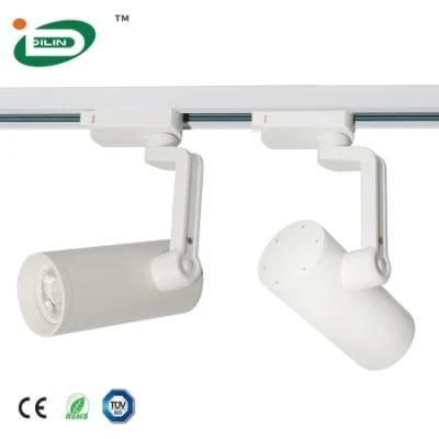 Indoor Minimalist Design White Aluminum CRI80 4W-10W Adjustable COB LED Track Lighting