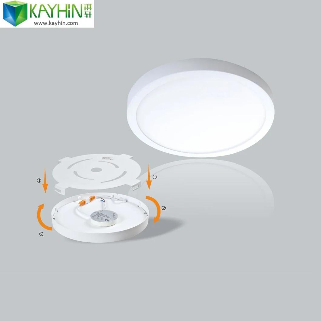 Indoor Lighting Ultra Thin Frameless Surface Mounted Round Square 6W 12W 18W 24W Ceiling LED Panel Light