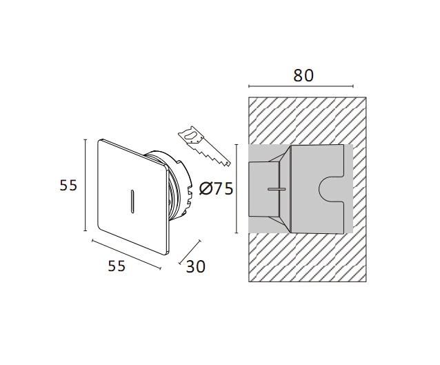 IP44 Recessed Luminaires Wall Step Light Indoor Lights LED 1W/3W Light Wall Light