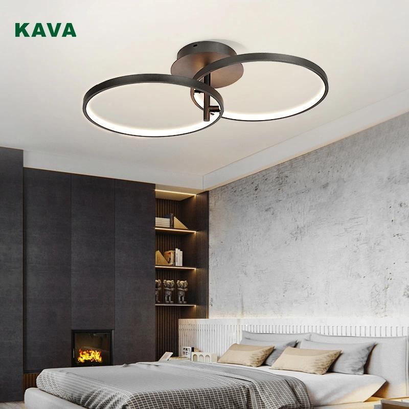 Modern Nordic Design Circle Black Simple Ceiling Mounted Lamp Free DIY Indoor Living Room LED Ceiling Lamp