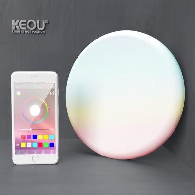 Keou 3D Frameless LED Panel Surface Recessed Downlight Embedded Lamp 24W RGB Multi Color Change WiFi Bluetooth Modern LED Smart Ceiling Light