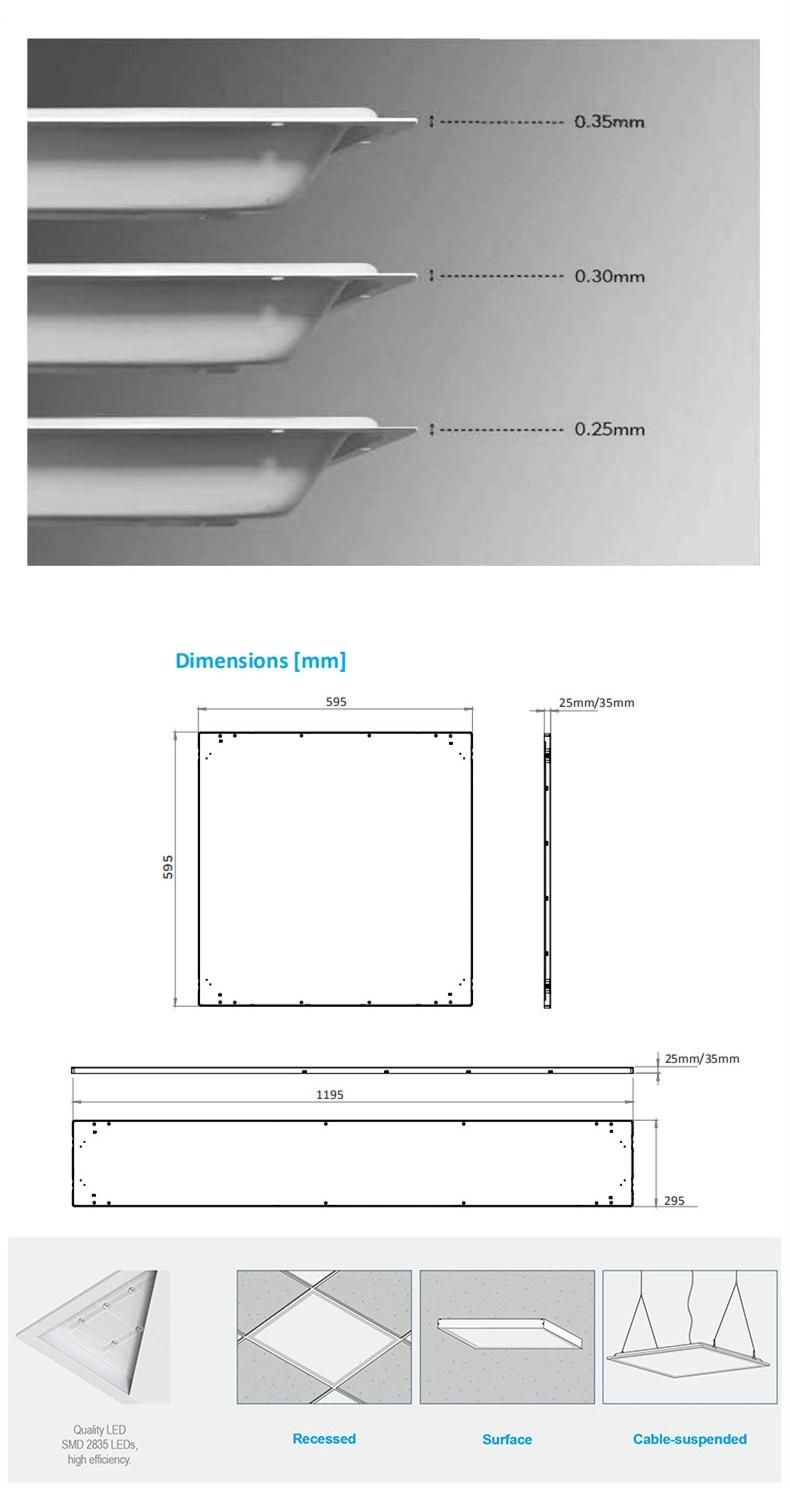 150lm/W Ugr<19 28W 60X60cm Back-Lit LED Panel