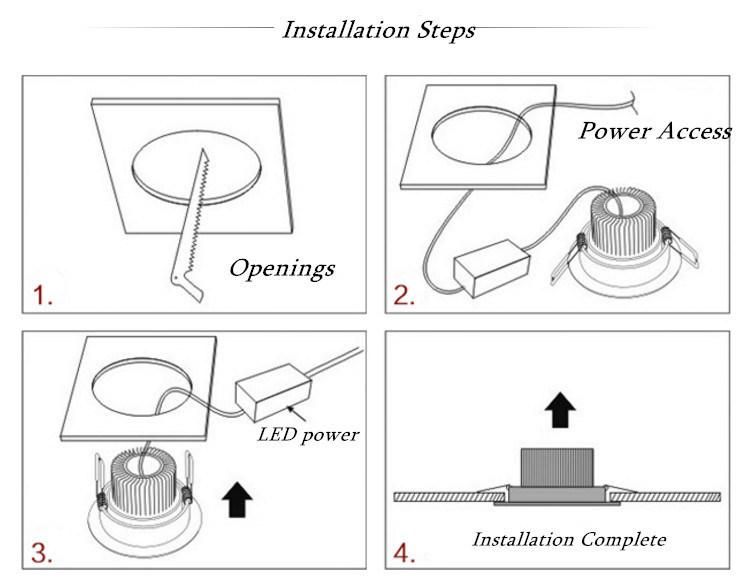 Simva Dimmable Downlight, Recessed LED Downlight Embedded Adjustable 3W 5W 7W 9W ceiling Light, LED Ceiling Spotlight Bulbs Light