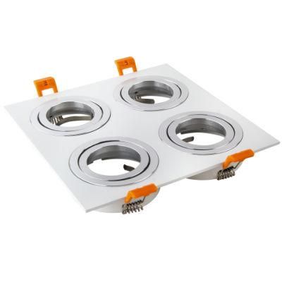 Square LED Dimmable Light 4heads Ceiling Spotlight GU10 Shop Downlight 3W 7W 9W