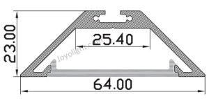 Linear Aluminum LED Profile (64*23mm)