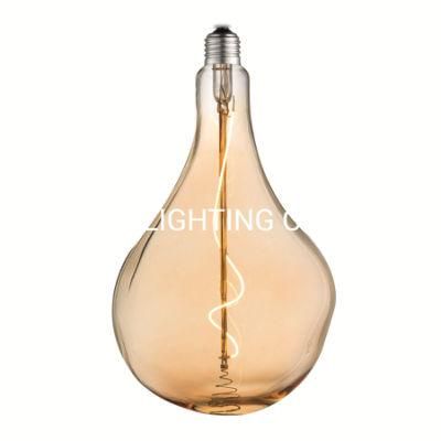 Giant Special Shape Decorative Amber Clear Smoke Irregular Glass LED Filament Light Bulb