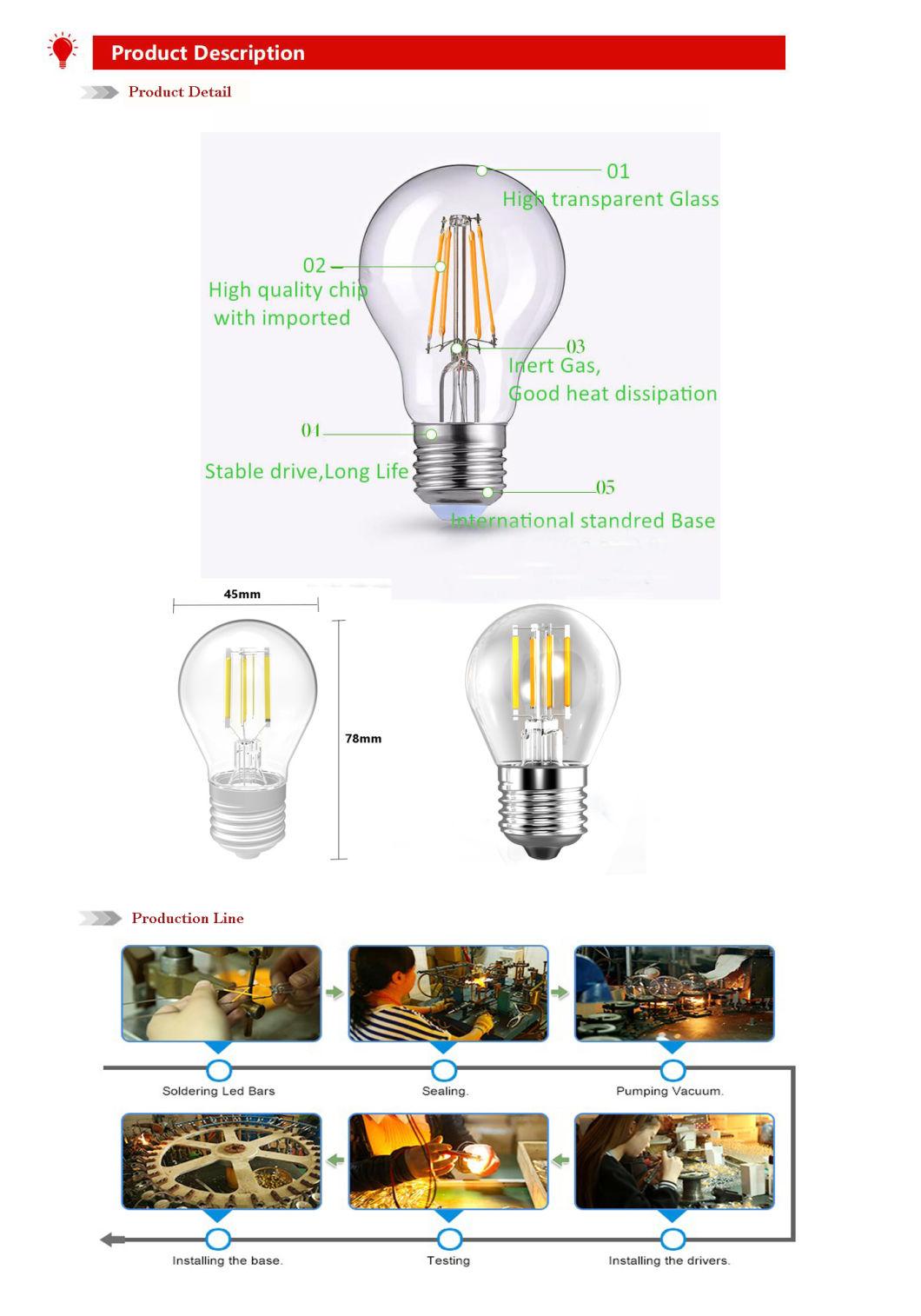 P45 2W LED Filament Bulb Lights with Ce E27