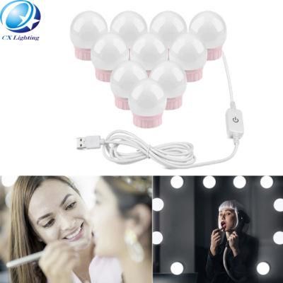 LED Mirror Lamp USB String Lights Make up Lamp 5V Pink Bulbs