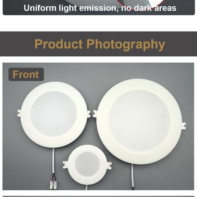 China Factory LED Downlight Round Recessed-Mounted Panel Light for Indoor Commercial Office Lamp