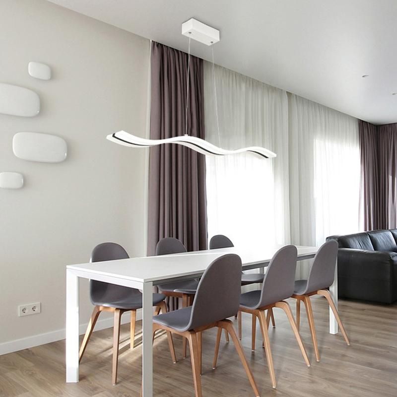 Modern Pop Dimmable Hanging Adjustable Acrylic Light Wave LED Pendant Lamp