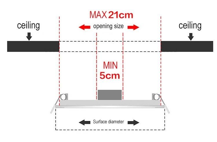 Modern Frameless Ultra Thin Flexible Surface Mounted 24W Ceiling Lamp Square LED Panel Light