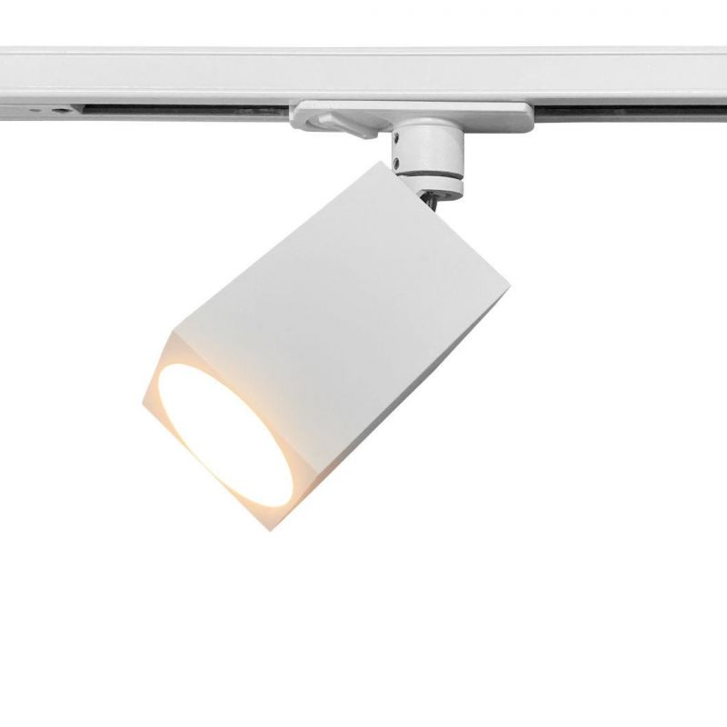 Black/White Color Aluminum Adjustable Beam Angle GU10 Square Shape Track Light for Shop/Hotel