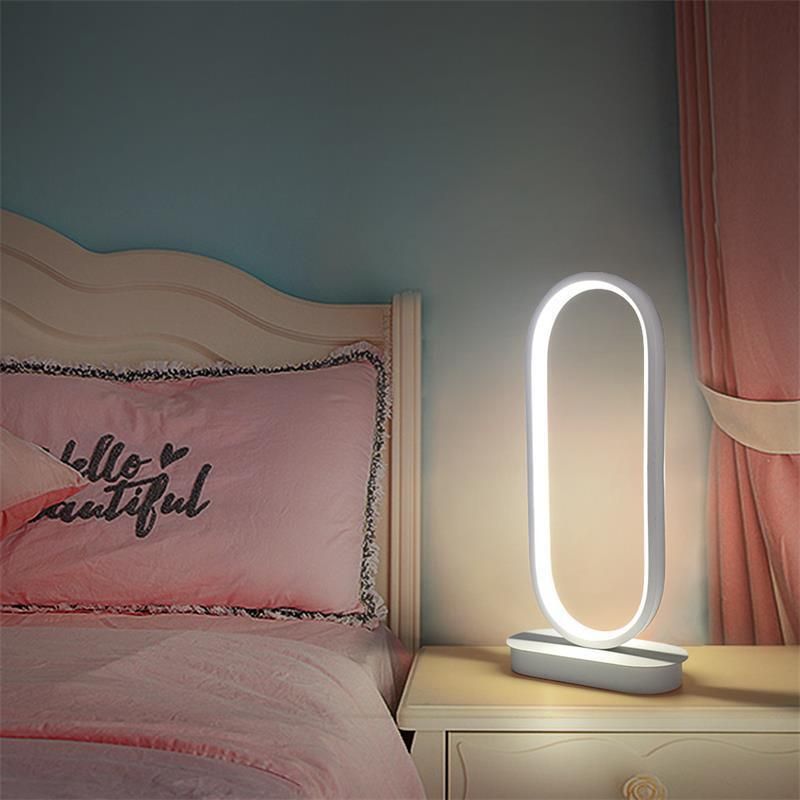 Indoor Simple Nordic Bar Bedroom Bedside Lamp Oval Table Lamp LED