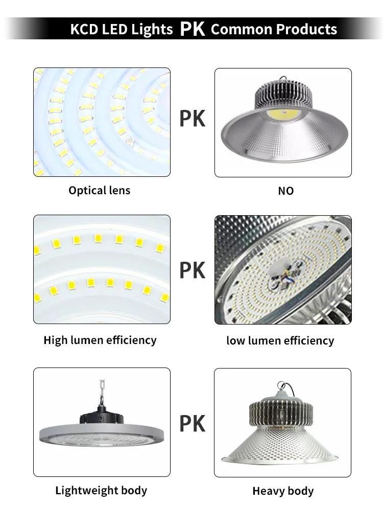 Hot Product Glass Type Warehouse 19000 Lumen LED High Bay Light Industrial UFO 50W 100W 150W 200W New Design Outdoor