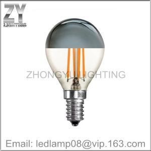 Globle G45 E14 Half Chrome Mirror Dimmable LED Filament Bulb / LED Filament Lamp / LED Light / LED Lighting Half Mirror Silver