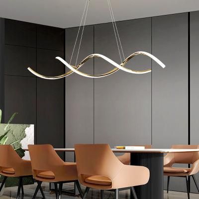 Minimalist Linear Restaurant Bar Designer Front Desk LED Hanging Ring Lamp Kitchen Pendant Light