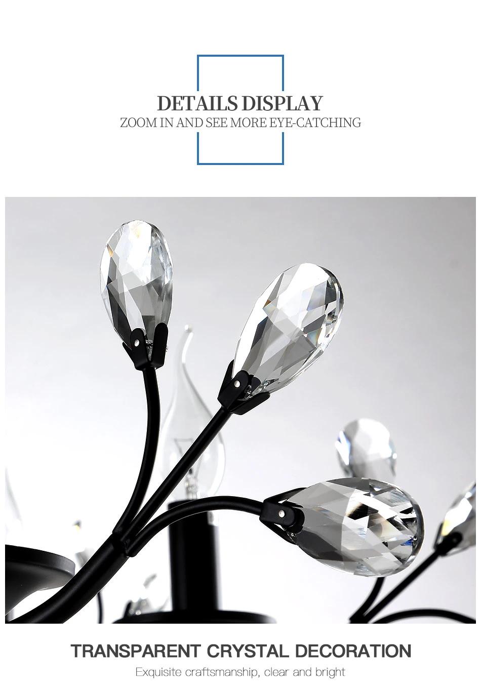 Hot Selling Stainless Steel LED Crystal Ceiling Chandelier Light Pendant Lighting Chandelier Modern