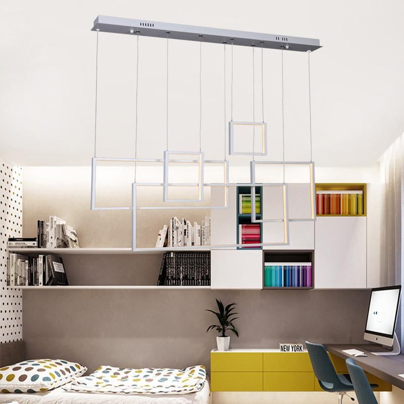 Modern Cube Aluminium LED Pendant Light Chandelier Squares