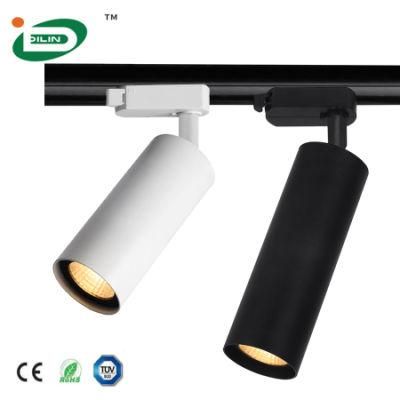 Indoor Adjustable Aluminum Housing White Black 1 Phase 3 Phase COB Ceiling Rail LED LED Spotlight