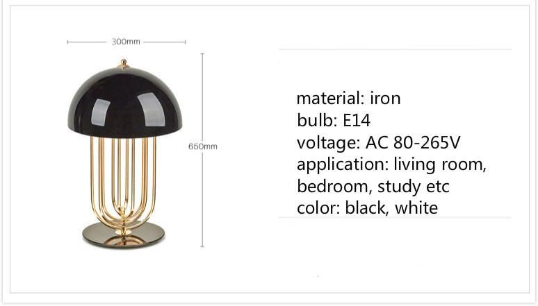 Post-Modern Designer Creative Rotatable Metal Mushroom Hotel Table Lamp (WH-MTB-211)