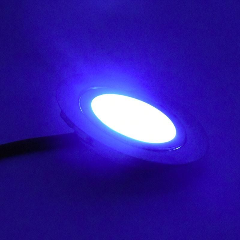 Blue Dimmable Slim Lamp IP65 3W 12VDC Mini LED Spotlight Cabinet Kitchen Bathroom Ceiling Lamp CE