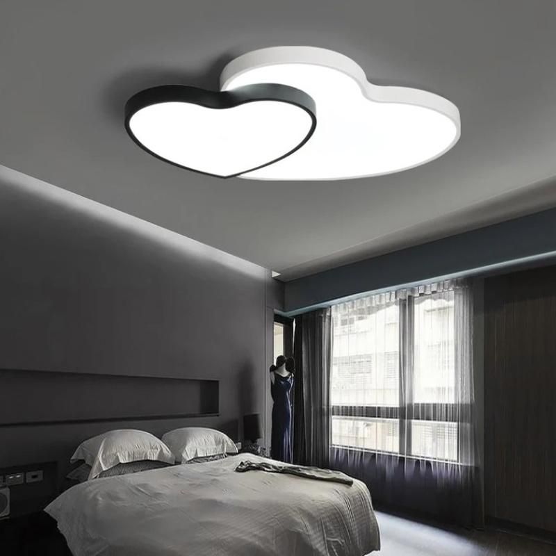 Unique Double Heart Design Factory Price Children Bedroom Study Room Flush Mount LED Ceiling Light Fixture