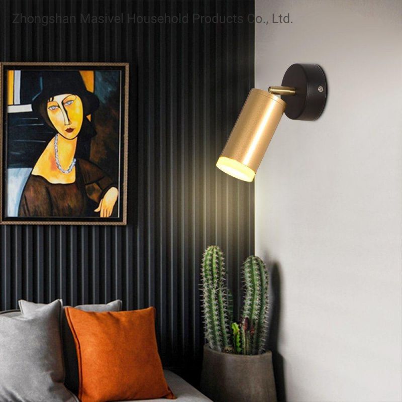 Masivel Modern Simple Hotel Gold Wall Light Nordic Style LED GU10 Corridor Wall Lamp