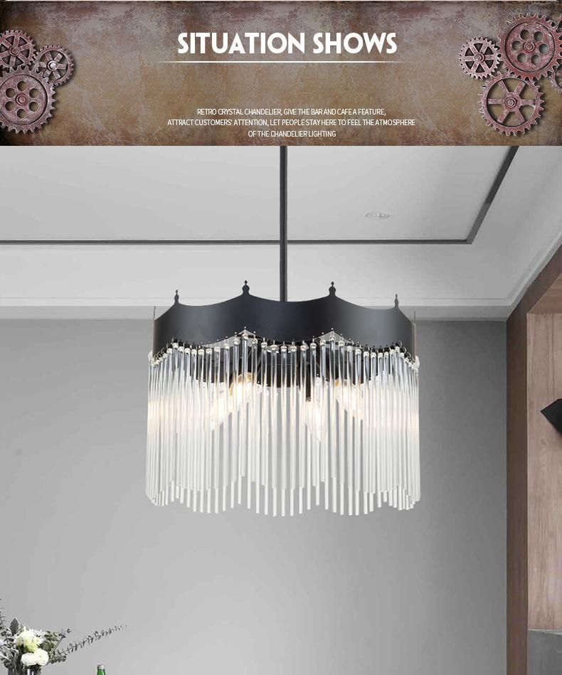 Luxury Crystal Chandelier Living Room Post-Modern Simple Atmosphere Dining Room Glass Rod Room Art Bedroom Nordic Lamps