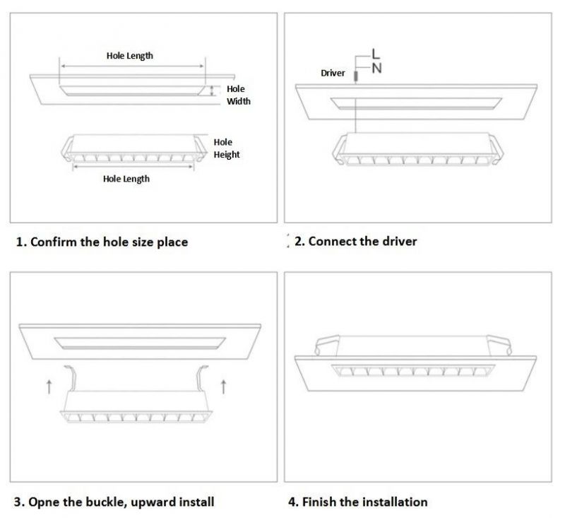 5 Heads LED Recessed Anti-Glare Spotlight Linear LED Downlight