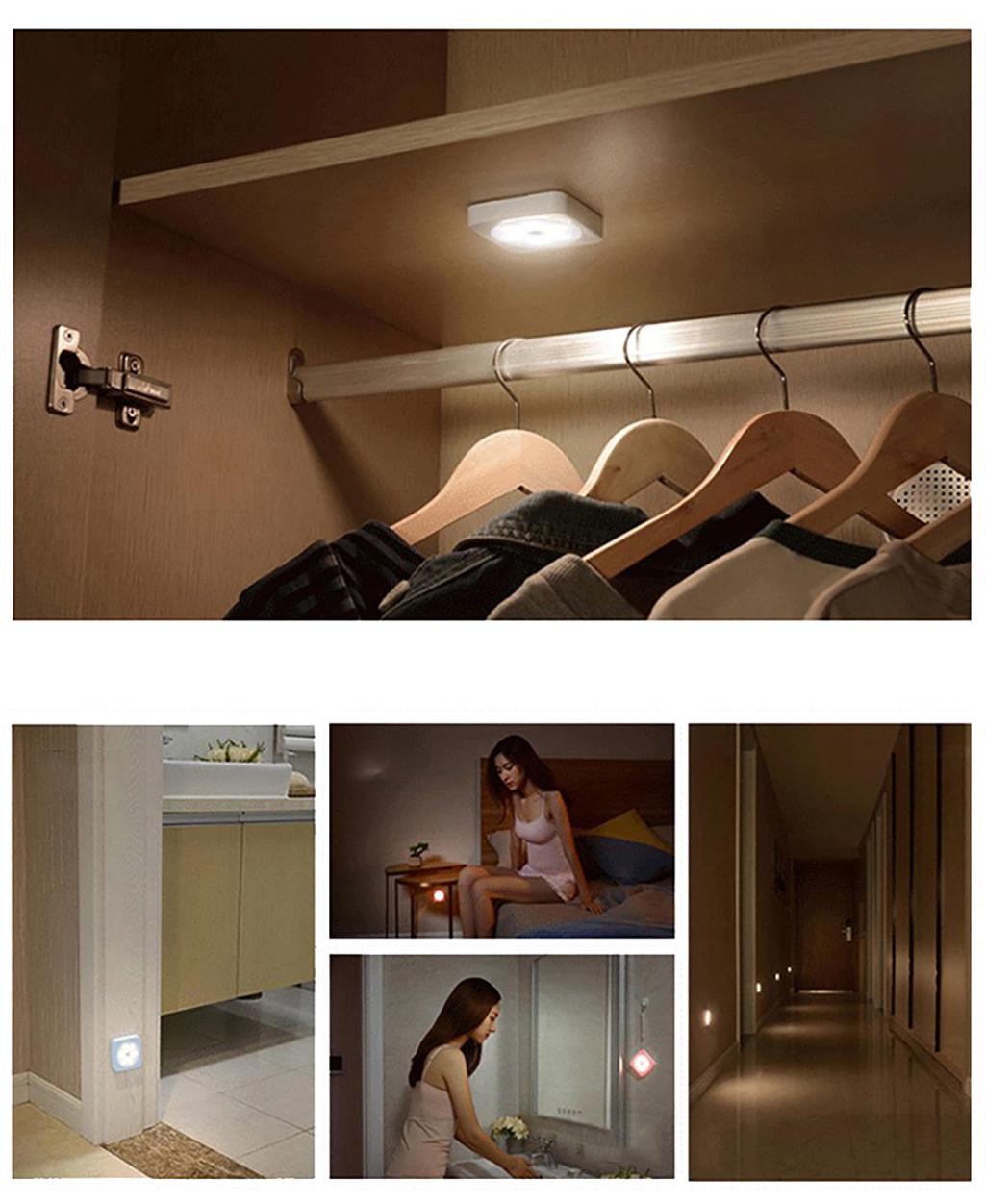 AAA Battery Human Induction + Light Control Square Smart Sensor Night Light