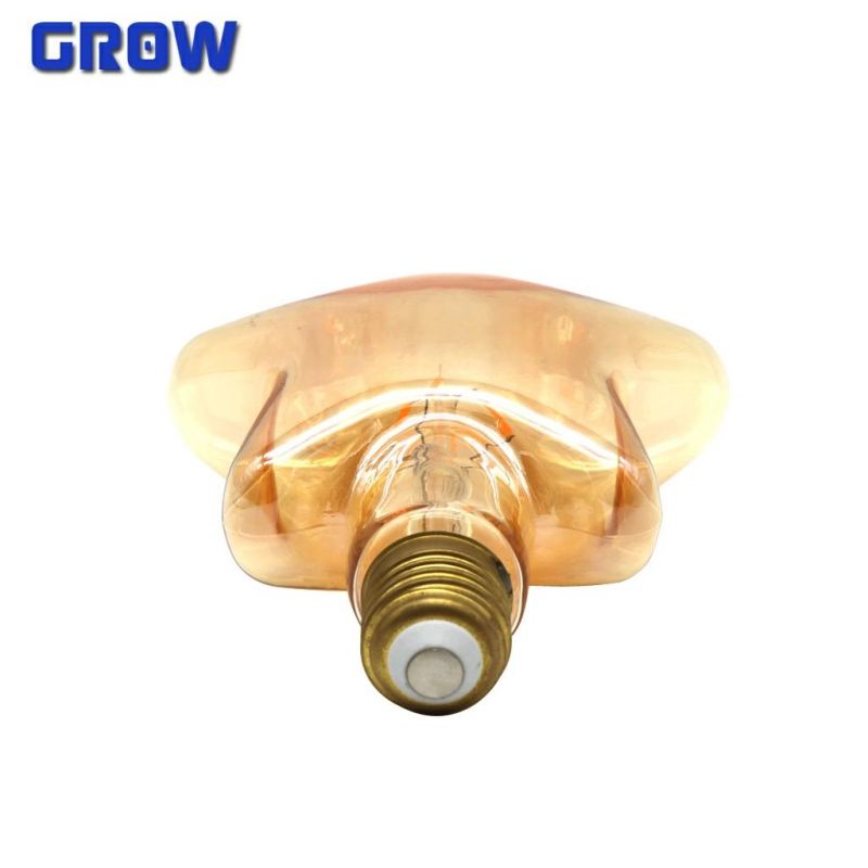 LED Vintage Bulb G125 Star Shape 4W Amber Glass New Energy Saving Soft Filament LED Global Bulb Lamp for Home Decoration and Indoor Lighting