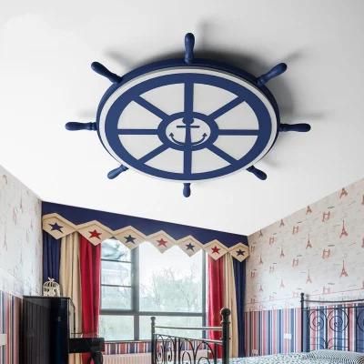 2022 New Blue Rudder Nordic Ceiling Lamp Room Decor LED Lights for Children