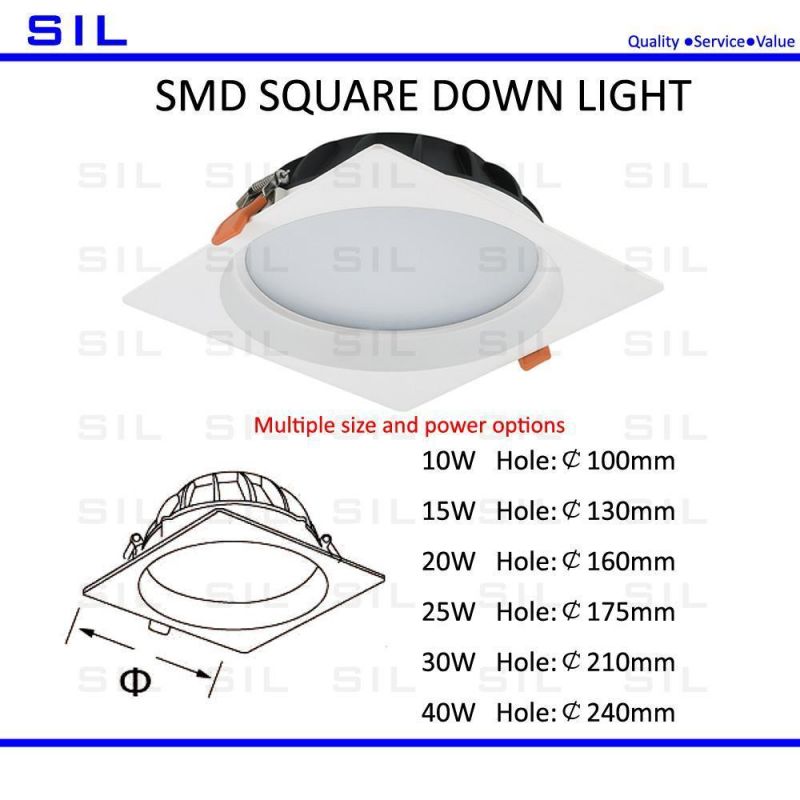 LED Downlight Replacement SMD Square Recessed 10W Ceiling Recessed LED Downlight