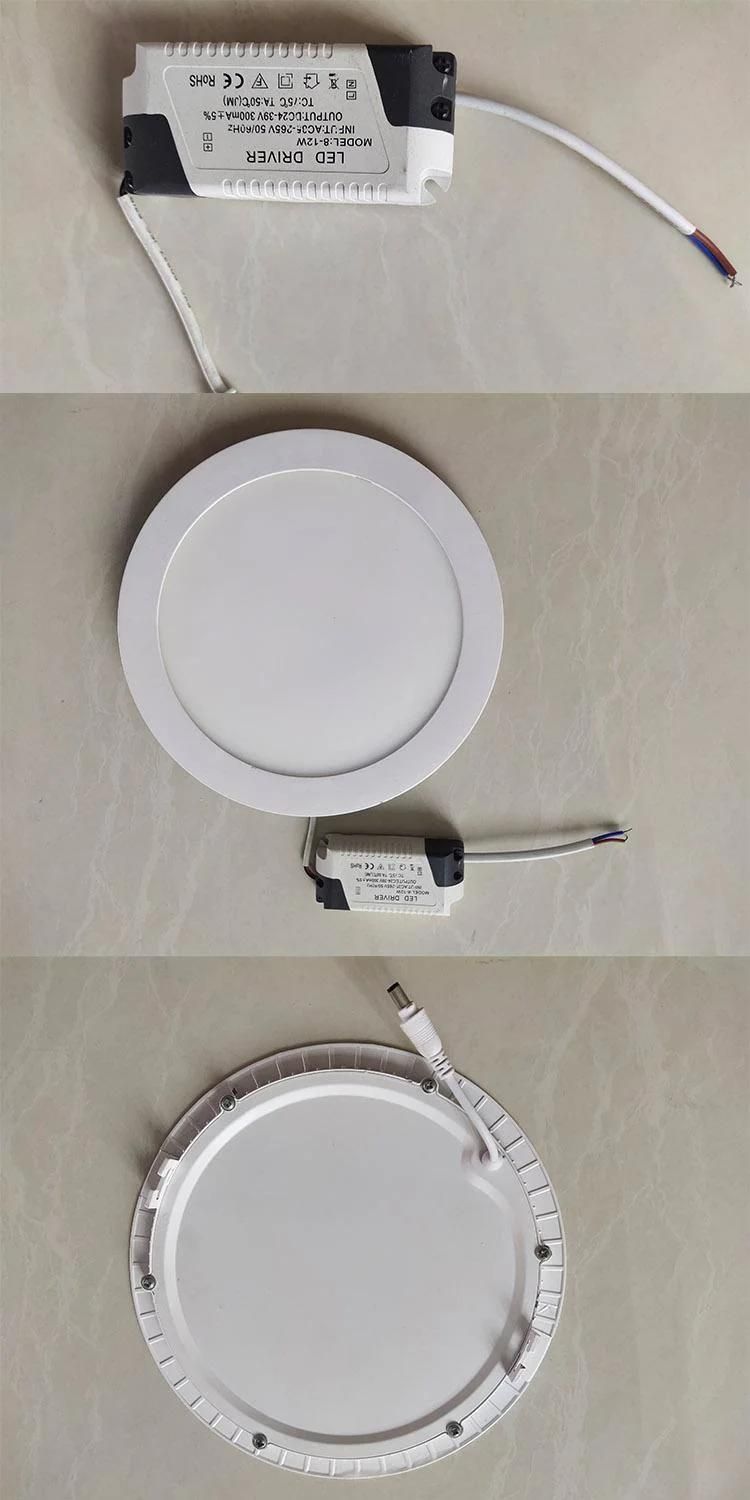 Frame Round LED Panel Light 6500K Dimmable Adjustable Aluminum 3W 6W 9W