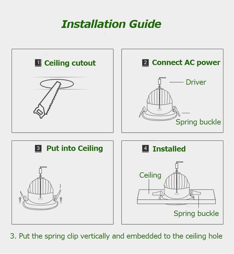 High Power Energy Saving LED Ceiling Bulb Downlight 15W LED Spotlight