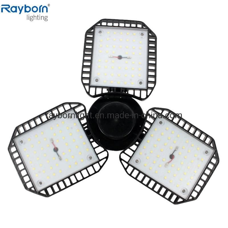 Factory Directly Sale Adjustable Panels Deformable 80W 100W Workshop Ceiling LED Garage Lighting for Warehouse