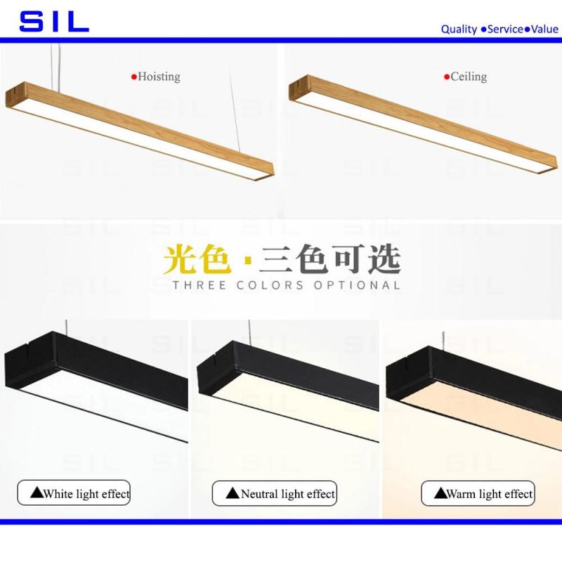 60W Aluminum Office Pendant Linear Strip Lighting Linkable LED Linear Light LED Panel Light