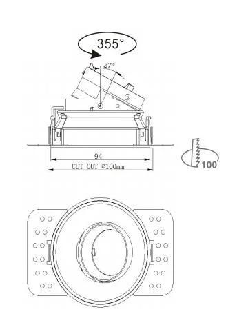LED Trimless Round Ring LED Downlight Mounting Ring LED Trimless Housing Mounting Ring