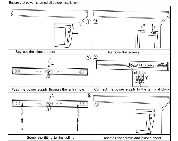 Ogjg 40W Linkable Ceiling Pendant Supper Bright LED Linear Light