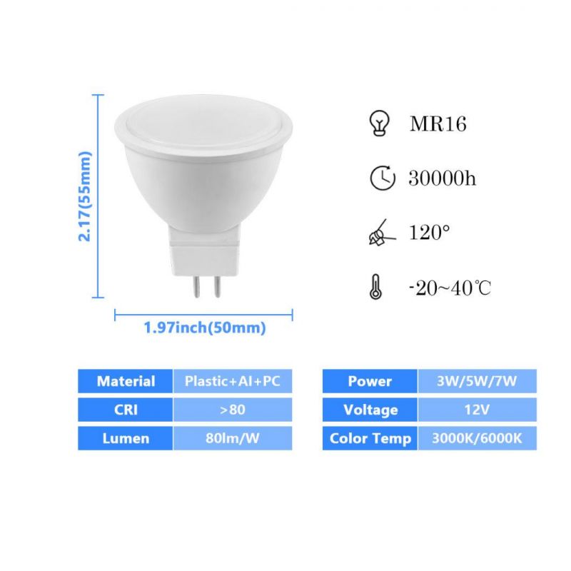 Promotion of Commercial LED Spotlight MR16 12V COB 7W for Home/Office Interior Decoration on Sale