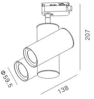 New Design Double Plugs Track Light for Canteen Shop EMC Ce