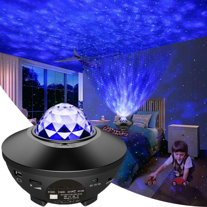 Amazon Hot Sale Remote Control USB 3 in 1 Bedroom Star Projector LED Ambient Night Light with Bluetooth Music Speaker