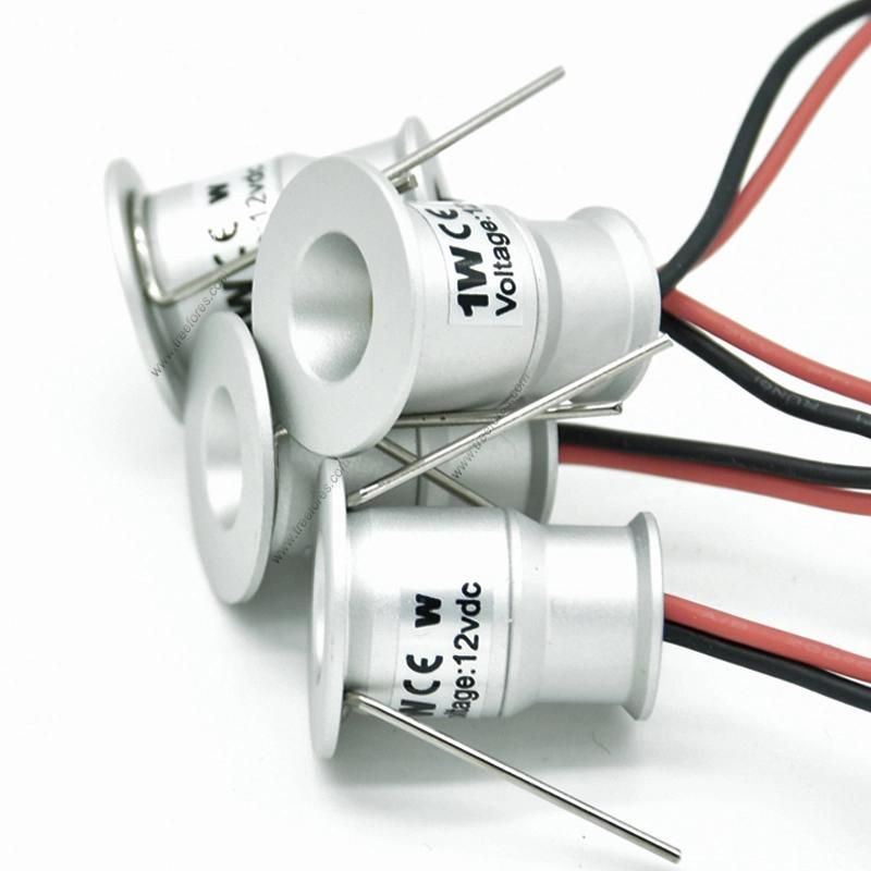 Warm White 15mm Recessed Cabinet Bulb Lamp Ceiling Lighting 1W 12V IP65 Mini LED Spotlight