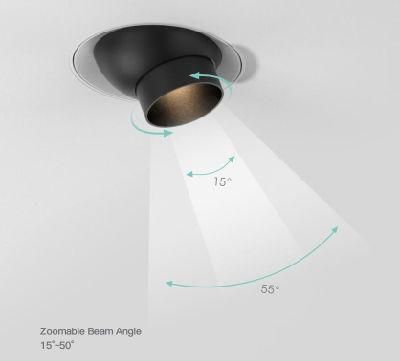 3W Trimless Zoomable Recessed LED Spotlight