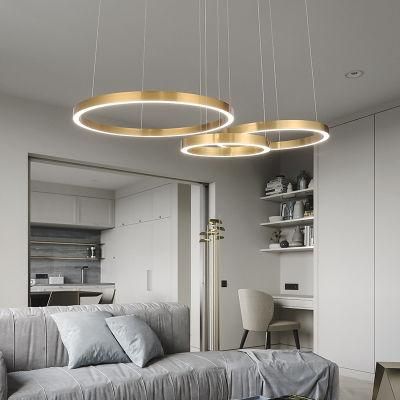 LED Decorative Light Office Round Aluminum Hotel Lobby Large Modern Pendant Lamp Chandelier Lighting