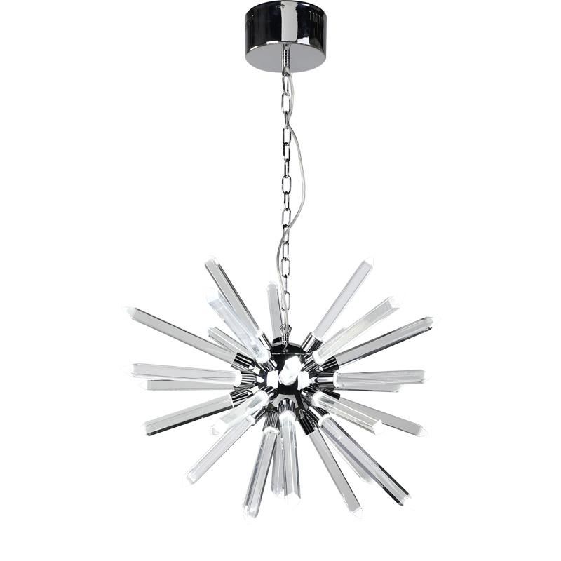 Crystal Chandelier Restaurant Living Room Glass Pendant Lights Column Round LED Chandelier