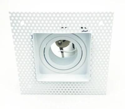 White Color Aluminum Trimless Square MR16 Frame LED Downlight Adjustable GU10 Housing
