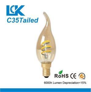 4W 350lm C35 Tailed New Spiral Filament Retro LED Light Bulb